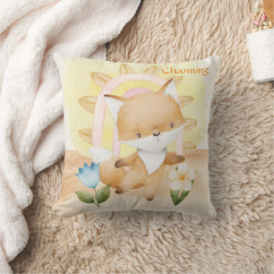 Personalisierte Fox, Baby Animes, Boho, Regenbogen Kissen