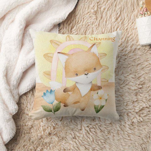 Personalisierte Fox, Baby Animes, Boho, Regenbogen Kissen (Decke)