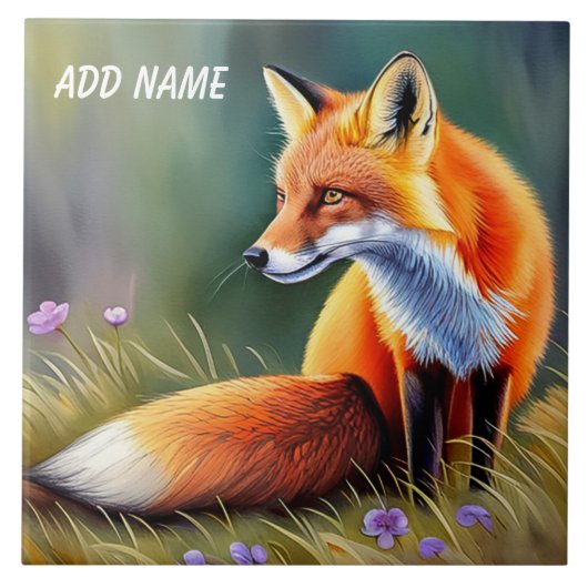 Personalisierte Fox-Kinder-Keramik Fliese (Vorderseite)