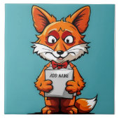 Personalisierte Fox-Kinder-Keramik Fliese (Vorderseite)