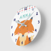 Personalisierte Fox-Wall-Uhr Runde Wanduhr (Winkel)