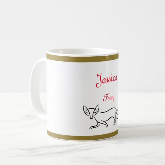 Personalisierte "Foxy"-Tasse Kaffeetasse (Vorderseite Links)