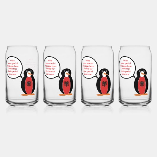 Personalisierte Fr. Pinguin Albanien Dosenglas (Vorderseite)