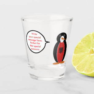 Personalisierte Fr. Pinguin Albanien Schnapsglas