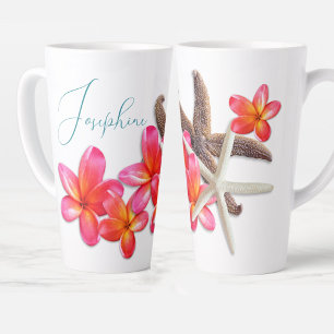 Personalisierte Frangipani-Blumen-Mutter-Seestern Milchtasse