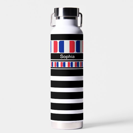 Personalisierte Frankreich - Patriotische Flagge Trinkflasche (Vorne)
