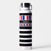 Personalisierte Frankreich - Patriotische Flagge Trinkflasche (Rückseite)