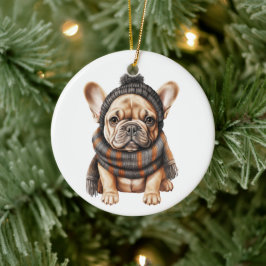 Personalisierte französische Bulldog-Hunde-Kunst Keramik Ornament