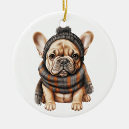 Personalisierte französische Bulldog-Hunde-Kunst Keramik Ornament