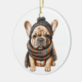 Personalisierte französische Bulldog-Hunde-Kunst Keramik Ornament (Links)