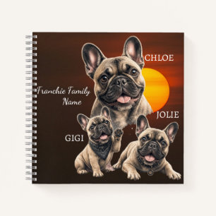 Personalisierte Französische Bulldogge Familiennam Notizblock