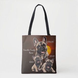 Personalisierte Französische Bulldogge Familiennam Tasche