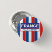 Personalisierte französische Flagge Button (Vorne & Hinten)