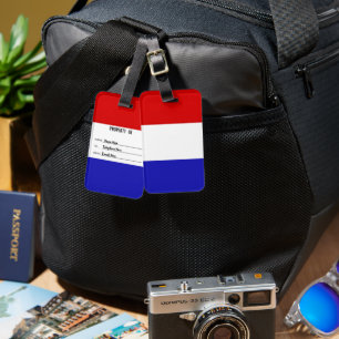 Personalisierte französische Flagge Gepäckmarke Gepäckanhänger