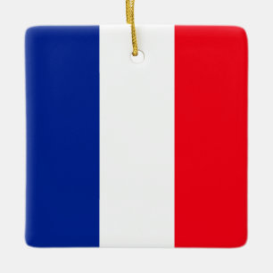 Personalisierte französische Flaggenfarben Blau We Keramikornament