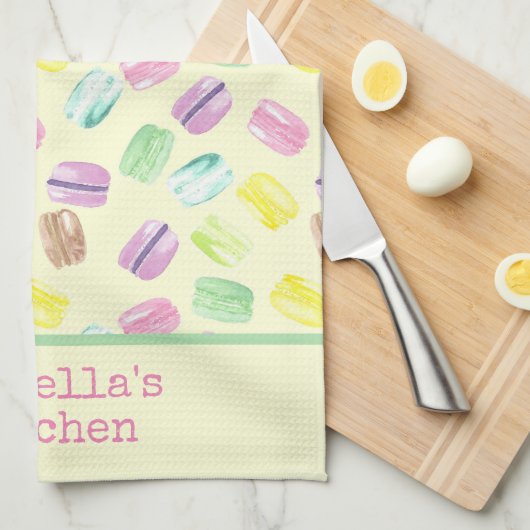 Personalisierte französische Macarons |Macaroons Geschirrtuch (Viertel Falte)