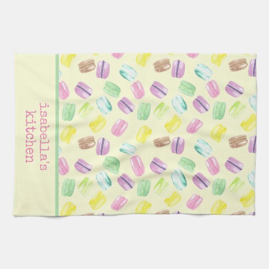 Personalisierte französische Macarons |Macaroons Geschirrtuch (Horizontal)