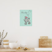 Personalisierte französische Poodle Art Print Poster (Küche)