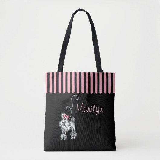 Personalisierte französische Poodle Tote Tasche (Vorderseite)