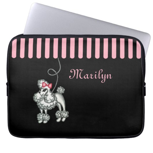Personalisierte französische Pudel-Laptoptasche Laptopschutzhülle (Vorderseite)