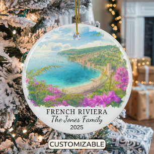 Personalisierte französische Riviera Ornament, Fra Keramik Ornament
