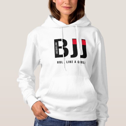 Personalisierte Frau BJJ Jiu Jitsu Black Belt Hoodie (Vorderseite)