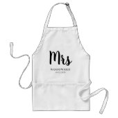 Personalisierte Frau Calligraphy Bride Schwarz-wei Schürze (Vorne)