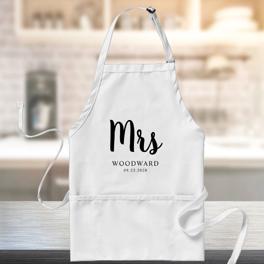 Personalisierte Frau Calligraphy Bride Schwarz-wei Schürze