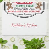 Personalisierte Frau Claus Weihnachtskochtbacken Geschirrtuch (Gefaltet)