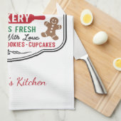 Personalisierte Frau Claus Weihnachtskochtbacken Geschirrtuch (Viertel Falte)