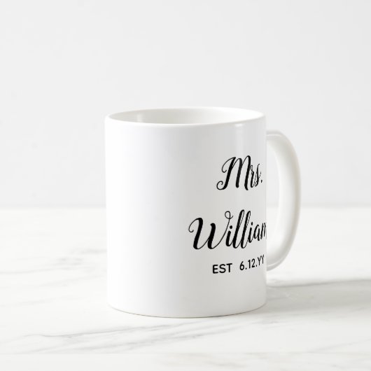 Personalisierte Frau Est Ihr Date Bride Geschenk C Kaffeetasse (VorderseiteRechts)