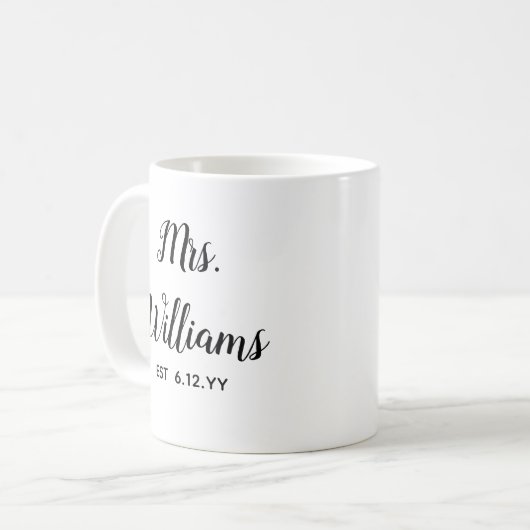 Personalisierte Frau Est Ihr Date Bride Geschenk C Kaffeetasse (Vorderseite Links)