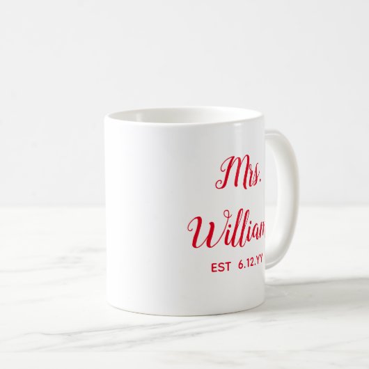 Personalisierte Frau Est Ihr Date Bride Geschenk C Kaffeetasse (VorderseiteRechts)
