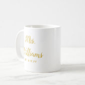 Personalisierte Frau Est Newlywed Bride Gift Custo Kaffeetasse (Vorderseite Links)