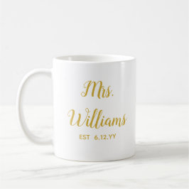 Personalisierte Frau Est Newlywed Bride Gift Custo Kaffeetasse