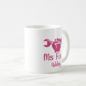 Personalisierte Frau Fix It Wrench Hand Coffee Tas Kaffeetasse (VorderseiteRechts)