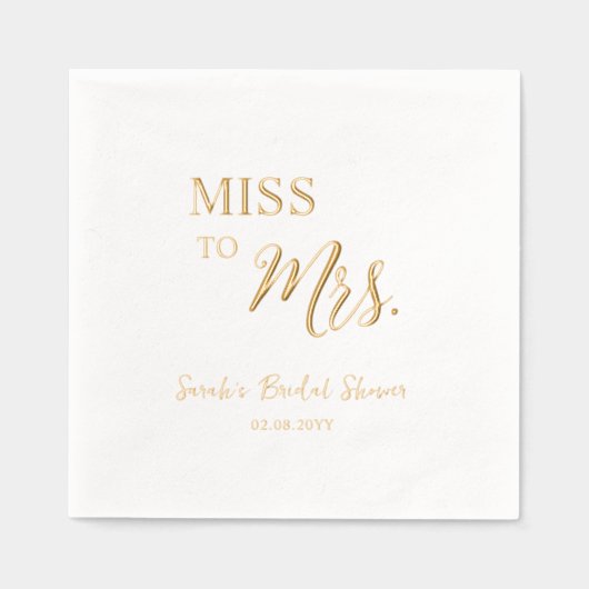 Personalisierte Frau Foil Brautparty Servietten Mit Folie (Vorderseite)