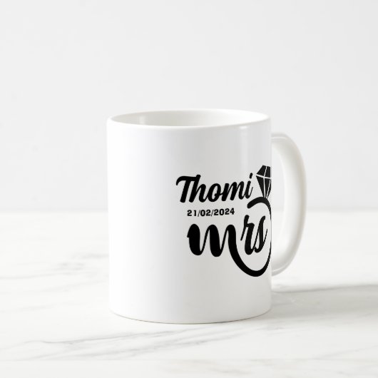 personalisierte Frau Geschenkschrift Kaffeetasse (VorderseiteRechts)