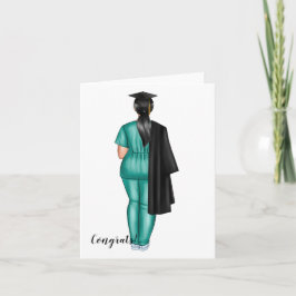 Personalisierte Frau in Scrubs Abschluss Card Karte