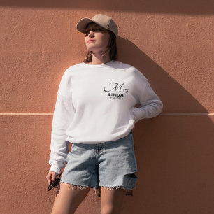 Personalisierte Frau mit Namen, Verlobung, Braut S Sweatshirt