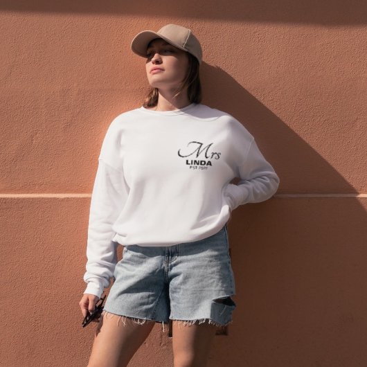 Personalisierte Frau mit Namen, Verlobung, Braut S Sweatshirt