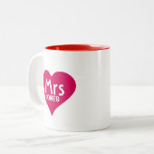 Personalisierte Frau Mug im roten Herzen Zweifarbige Tasse (Vorderseite Links)
