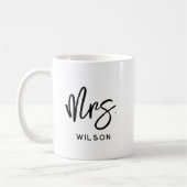 Personalisierte Frau Nachname Modern Kaffeetasse (Links)