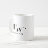 Personalisierte Frau Newlywed Bride Typografie Kaffeetasse (Vorderseite Links)