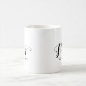 Personalisierte Frau Newlywed Bride Typografie Kaffeetasse (Mittel)