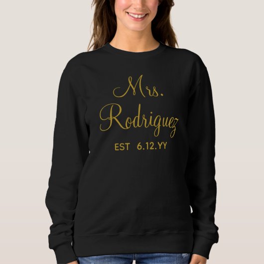 Personalisierte Frau Newlywed Custom Present for B Sweatshirt (Vorderseite)