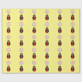 Personalisierte Frau Pinguin Albanien Geschenkpapier (Flach)