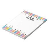 Personalisierte Frau Teacher Grad Gift Zurück zur Notizblock (Rotiert)