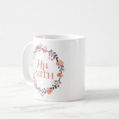 Personalisierte Frau Watercolor Floral Mug Kaffeetasse (Vorderseite Links)