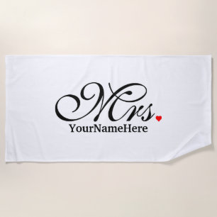 Personalisierte Frau Wife Bride His Hers Weds eben Strandtuch
